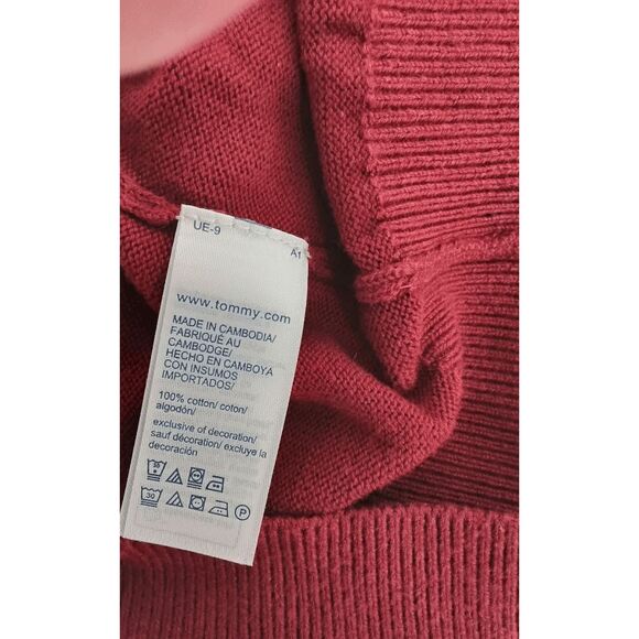Tommy Hilfiger Men's Signature Solid V-Neck Sweaters - Rouge 3XL - Picture 4 of 7